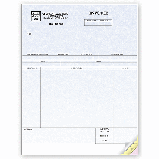 Service Invoices, Laser, Parchment