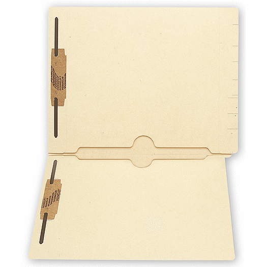 End Tab Folders, Manila, 11pt, 2 Full Pocket, 2 Fastener