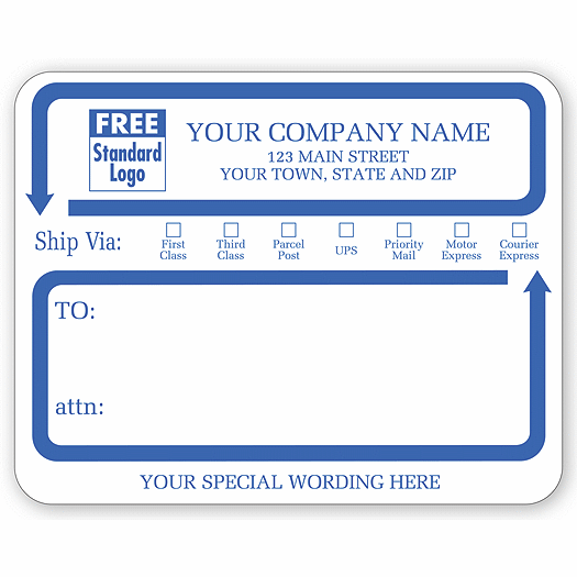 Jumbo Mailing Labels w/  Ship Via  Check Boxes, Padded
