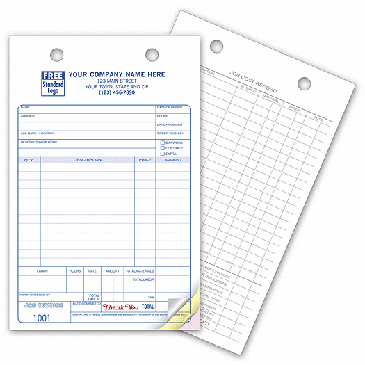 Work Order Register Forms - Large Classic