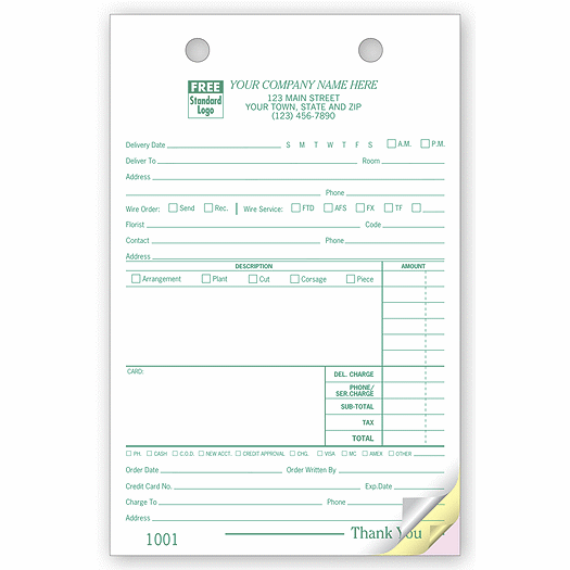 Florist Register Forms - Large