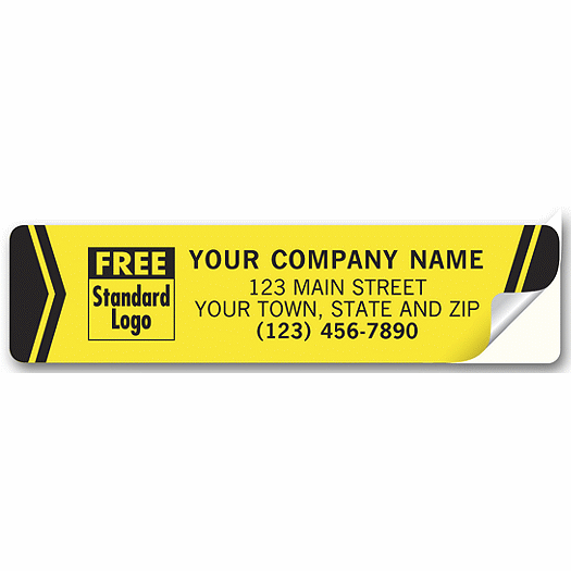 Advertising Labels, Padded, Flexible Vinyl, Yellow