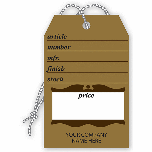 Furniture Price Tags, Brown Colonial Design, Small