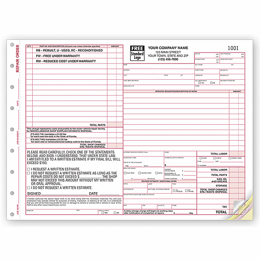Repair Orders - Florida State
