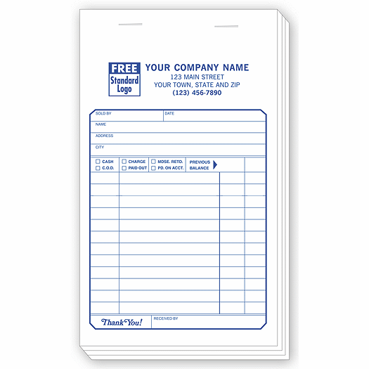 Sales Slips - Classic - Padded with Carbons