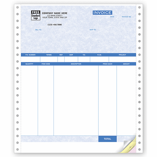Product Invoices, Continuous, Parchment