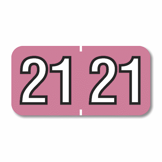 2021 Barkley End Tab Compatible Year Label Pink