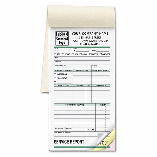Pest Control Form - Small Service Order Book