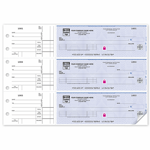 Deluxe High Security 3-On-A-Page Business Size Checks