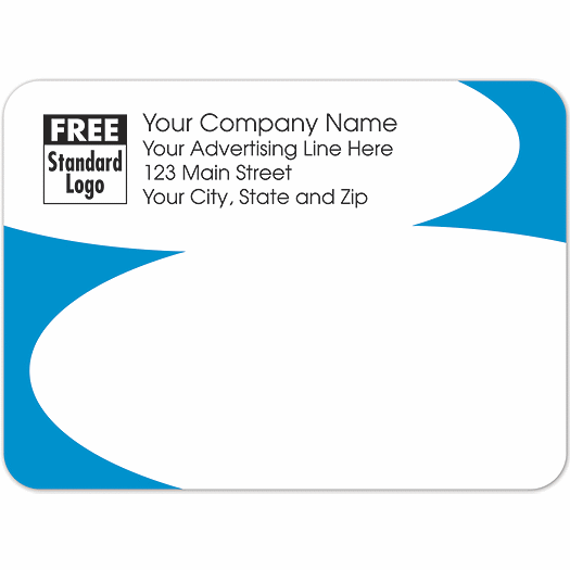 Rectangular Mailing Label w/Blue Corners 3.87x2.81
