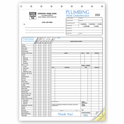Plumbing Invoice - Invoice with Checklist