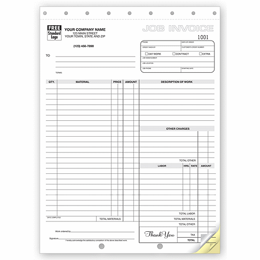 Work Orders, Carbonless, Large Format
