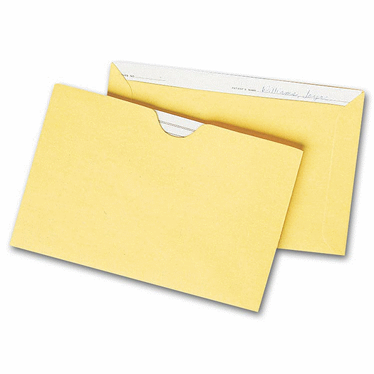 Straight Tab Card File Pocket, 4 1/8  x 6 1/8 , Buff