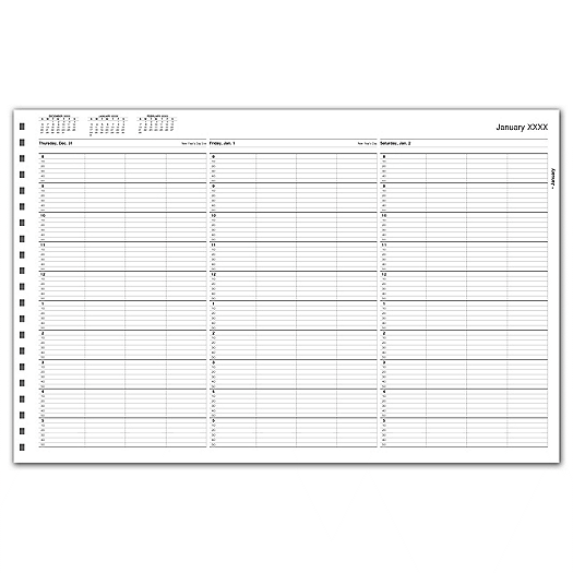 TimeScan 4 Col Looseleaf Book - 10 Min, 8am-6pm