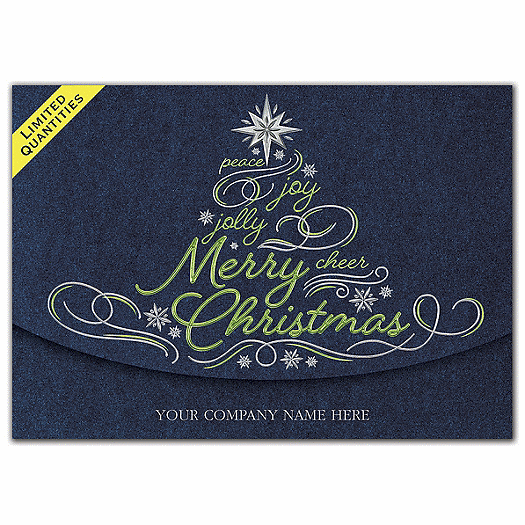Glistening Green Christmas Cards