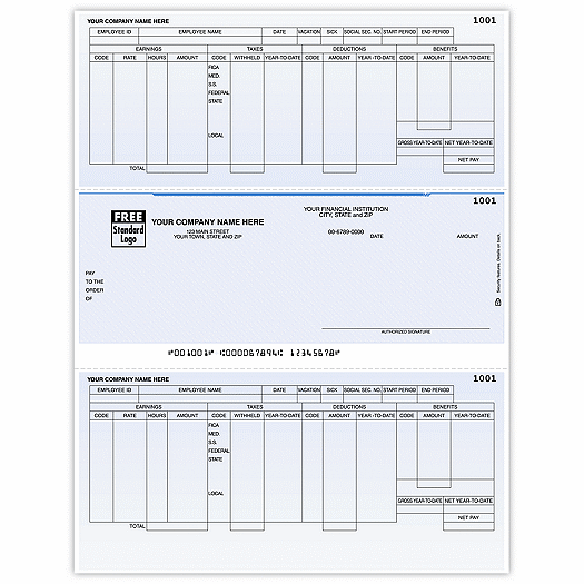 Laser Checks, Payroll, Compatible with Microsoft Dynamics