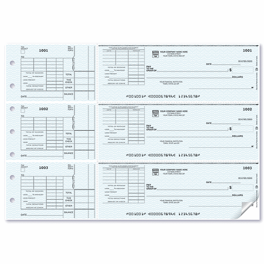 3-On-A-Page Check With Corner Voucher