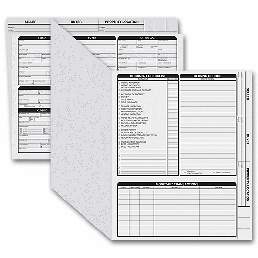 Real Estate Folder, Right Panel List, Letter Size, Gray