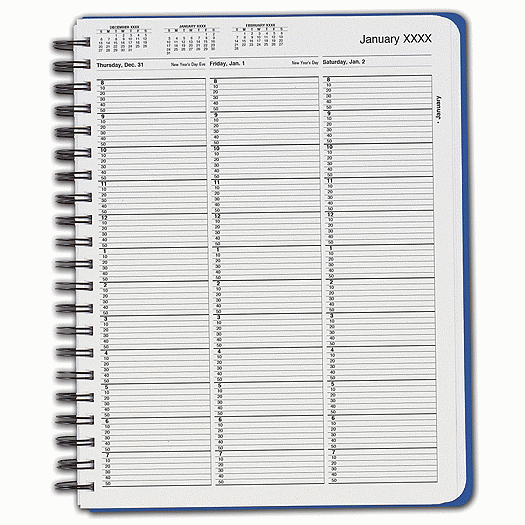 TimeScan 1 Col Wirebound Book - 10 Min, 8am-8pm