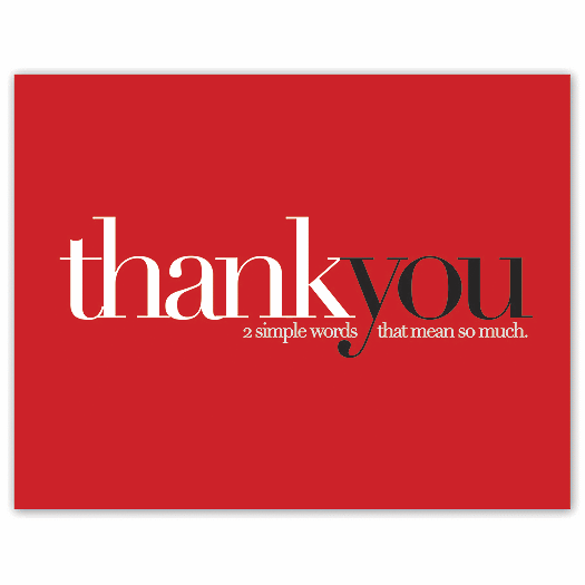 Two Simple Words Thank You Note Cards