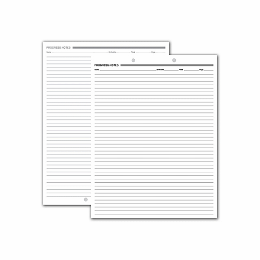 Progress Notes, Two-Hole Punch, White Ledger