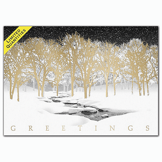 Golden Night Sky Holiday Cards