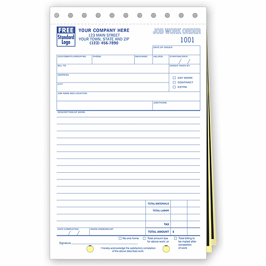 Work Orders, Job, Carbon, Small Format