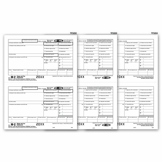 2020 Laser W-2 Set, Electronic Filing