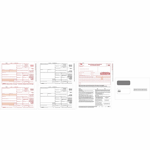2020 Laser 1099-INT Income Set & Envelope Kit, 3-part