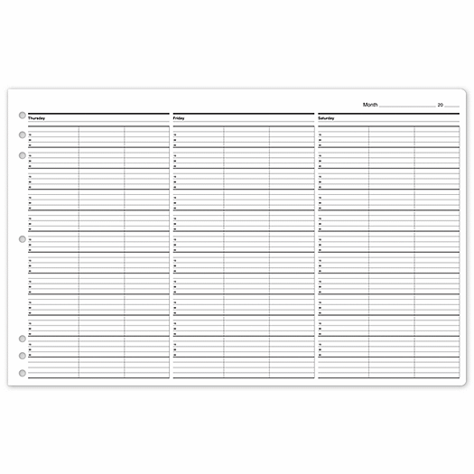 Timescan Undated Appointment Sheets 3 Col 15 Min