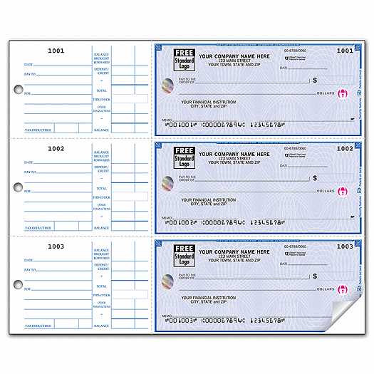 Deluxe High Security 3-On-A-Page Compact Checks w/CFP