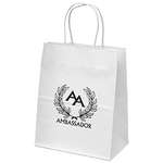 Mini White Kraft Paper Shopper Bag