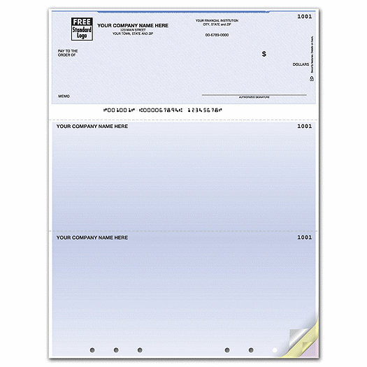Laser Multi-Purpose Check, Unlined, Hole-Punched