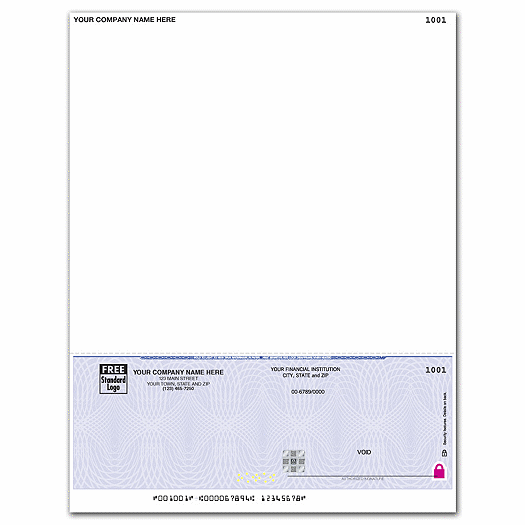 Deluxe High Security Laser Btm Unformatted Chk, 7.5  Voucher