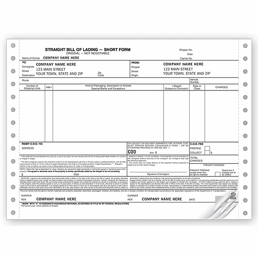 Bills of Lading, Continuous