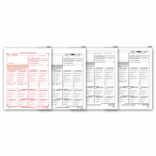 2020 Laser W-2C Corrected Wage & Tax Statement Set, 6-part