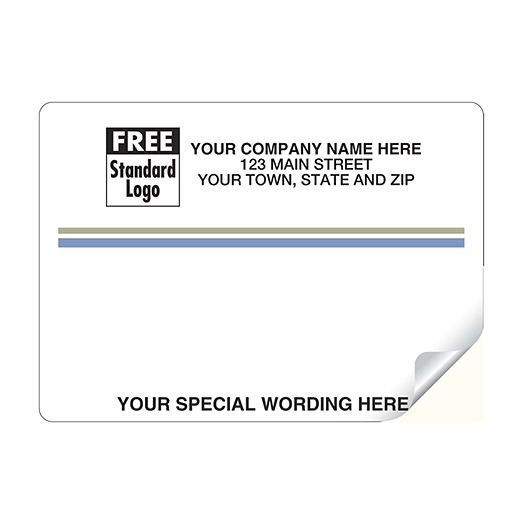 Roll Blue Gray Stripe Mail Label 4 X 2 7/8