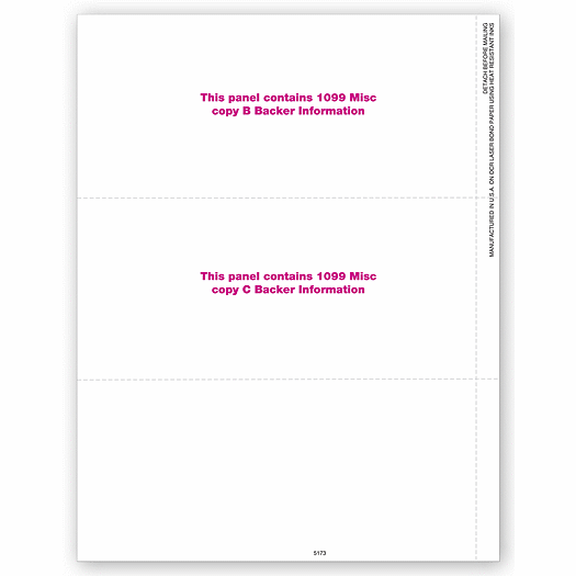 2020 3-Up Blank Laser 1099-MISC Income, Bulk