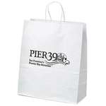 Citation White Kraft Paper Shopper Bag