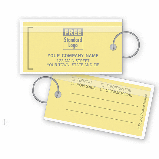 Real Estate Key Tags, Yellow