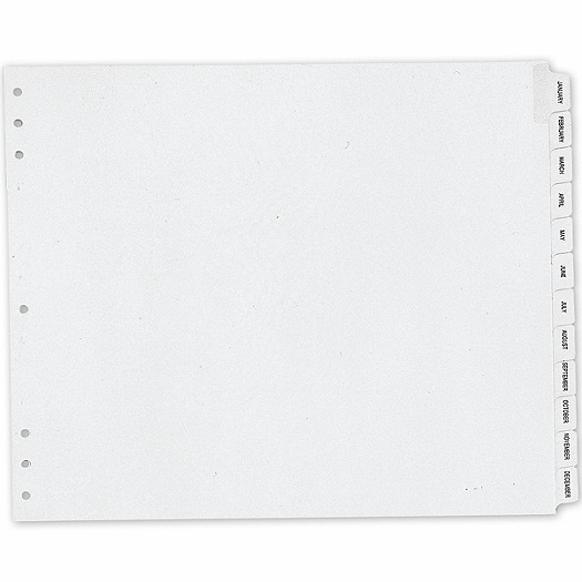 Monthly Index Divider 12 x 11