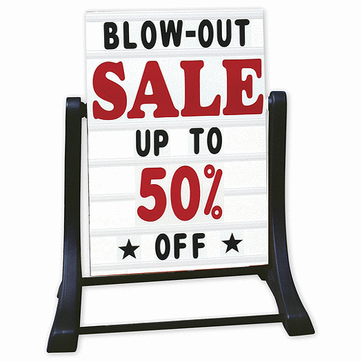 Deluxe White Swinger Sidewalk Message Board Sign