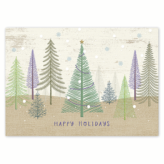 Pastel Pines Holiday Cards