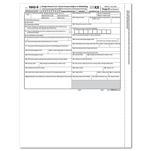 Laser 1042-S, Recipient Copy C