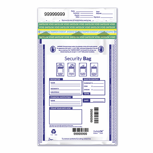 9 x 12  Single Pocket Deposit Bag, Opaque