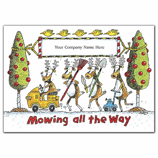 Landscaping Reindeer Holiday Cards
