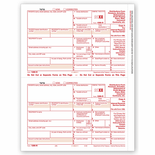 2020 Laser 1099-R, Federal Copy A