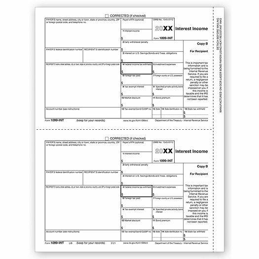 2020 Laser 1099-INT Income, Recipient Copy B