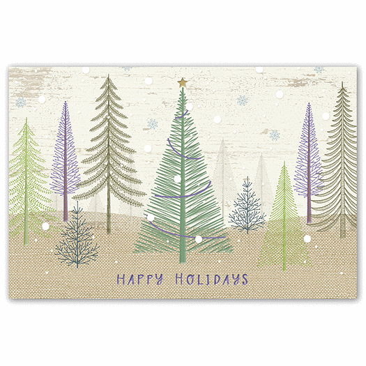 Pastel Pines Holiday Postcards