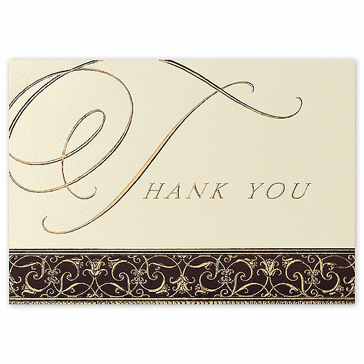 Filigree Border Thank You Cards
